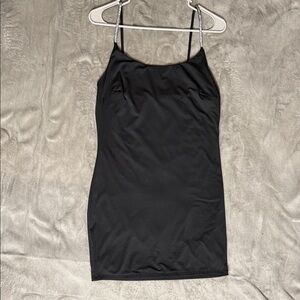 iris Black Spaghetti Strap Camisole Dress with Silver Straps